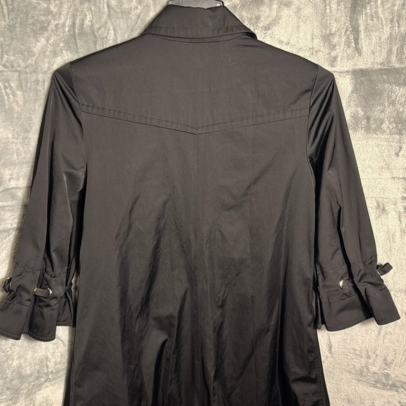 Nine West dress coat women's black lined rain long coat - Picture 5 of 12